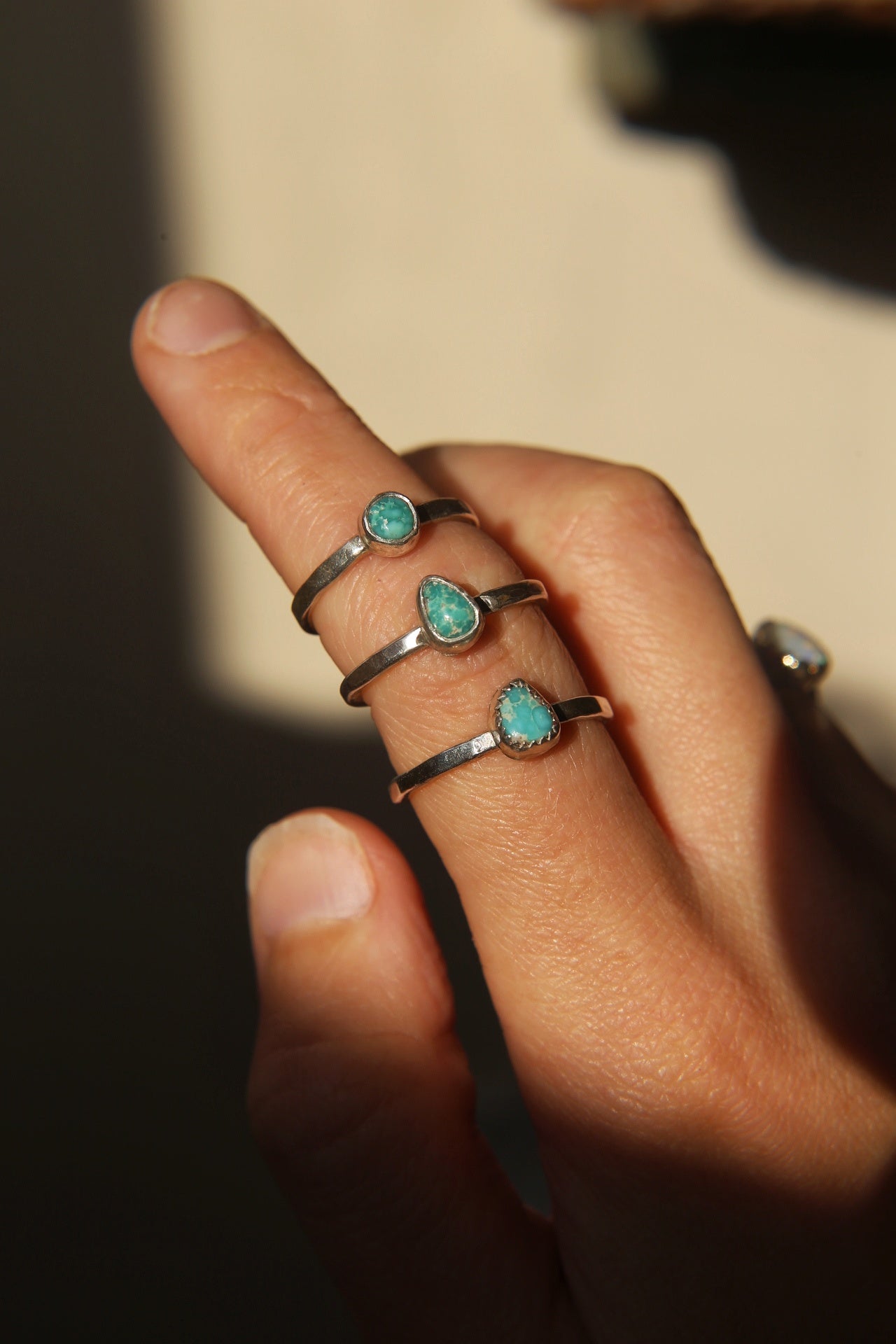 UK T Turquoise Stacker Ring